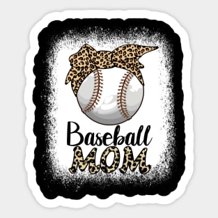 Leopard Baseball Softball Mom Leopard Shirts Mother's Day Sticker